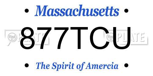877TCU Massachusetts License Plate