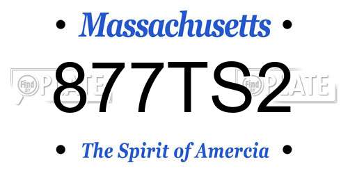 877TS2 Massachusetts License Plate
