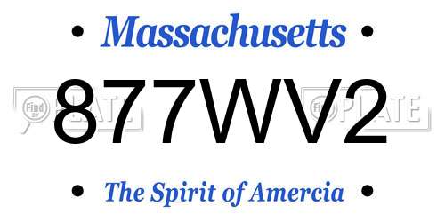 877WV2 Massachusetts License Plate