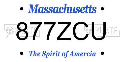 877ZCU Massachusetts License Plate