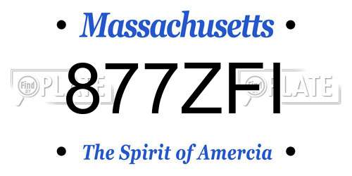 877ZFI Massachusetts License Plate