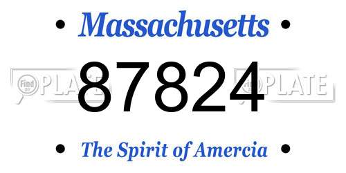 87824 Massachusetts License Plate
