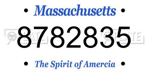 8782835 Massachusetts License Plate