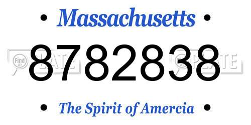 8782838 Massachusetts License Plate