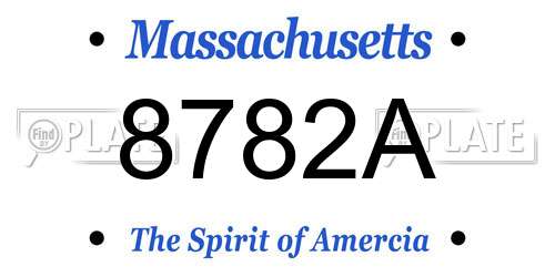 8782A Massachusetts License Plate
