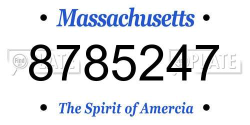 8785247 Massachusetts License Plate