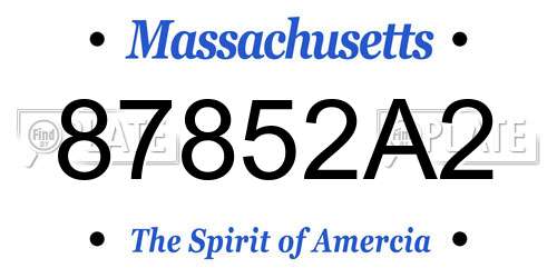 87852A2 Massachusetts License Plate
