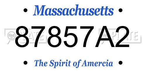 87857A2 Massachusetts License Plate