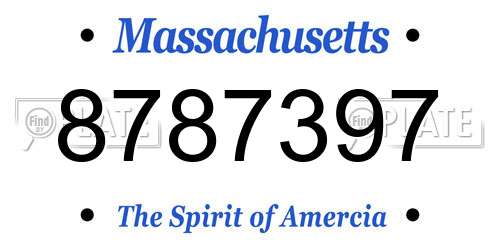 8787397 Massachusetts License Plate