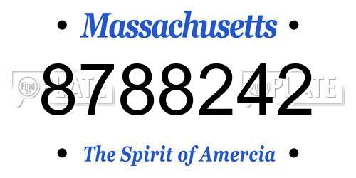 8788242 Massachusetts License Plate
