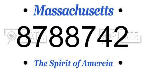 8788742 Massachusetts License Plate