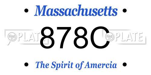 878C Massachusetts License Plate