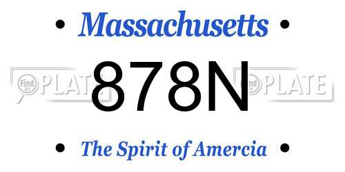 878N Massachusetts License Plate