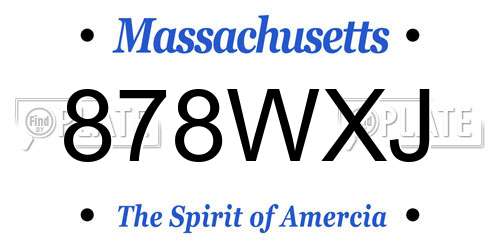 878WXJ Massachusetts License Plate
