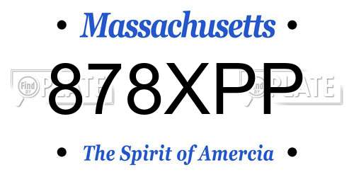 878XPP Massachusetts License Plate