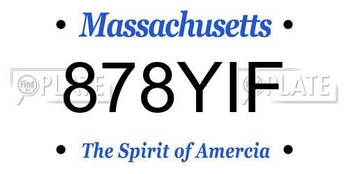 878YIF Massachusetts License Plate