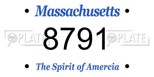 8791 Massachusetts License Plate