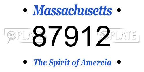 87912 Massachusetts License Plate