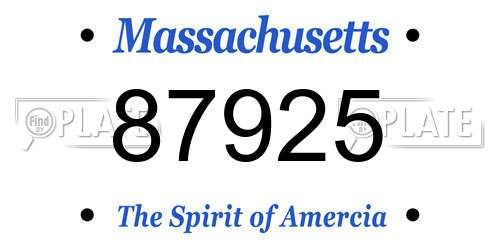87925 Massachusetts License Plate