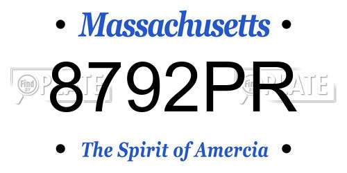 8792PR Massachusetts License Plate