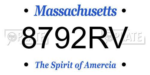 8792RV Massachusetts License Plate