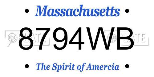 8794WB Massachusetts License Plate