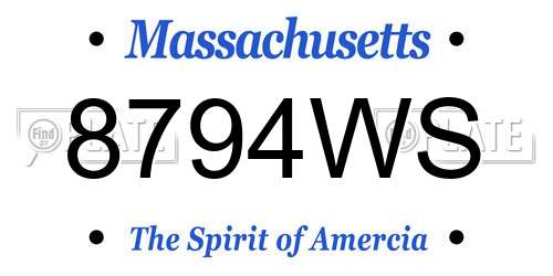 8794WS Massachusetts License Plate