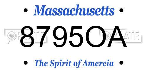 8795OA Massachusetts License Plate