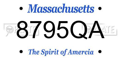 8795QA Massachusetts License Plate