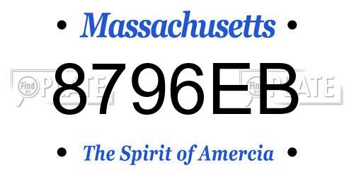 8796EB Massachusetts License Plate