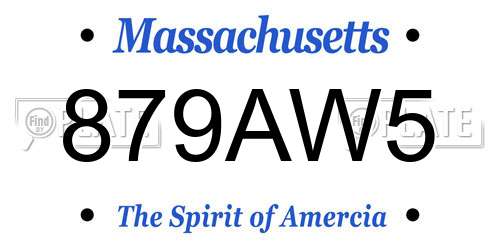 879AW5 Massachusetts License Plate