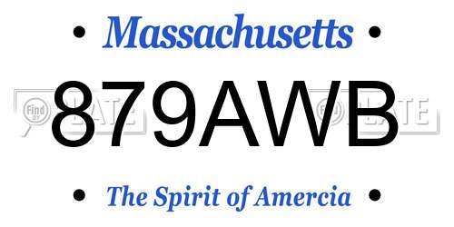 879AWB Massachusetts License Plate
