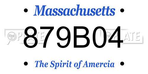 879B04 Massachusetts License Plate