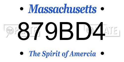 879BD4 Massachusetts License Plate