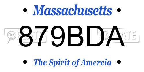 879BDA Massachusetts License Plate