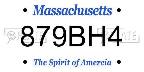879BH4 Massachusetts License Plate