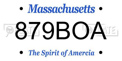 879BOA Massachusetts License Plate