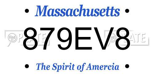 879EV8 Massachusetts License Plate