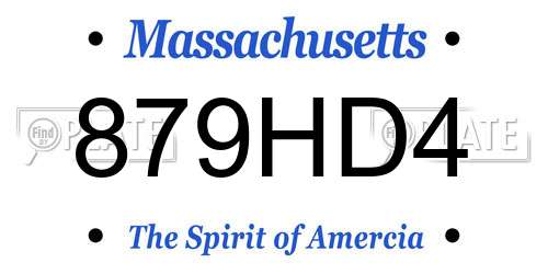 879HD4 Massachusetts License Plate