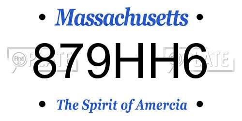 879HH6 Massachusetts License Plate