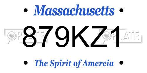 879KZ1 Massachusetts License Plate