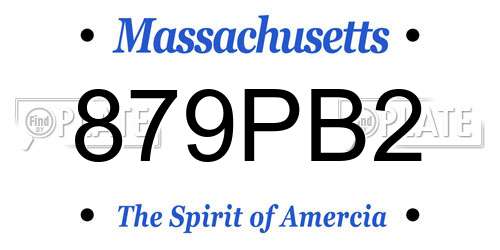879PB2 Massachusetts License Plate