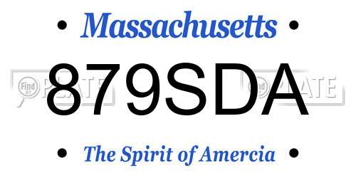 879SDA Massachusetts License Plate