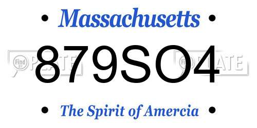 879SO4 Massachusetts License Plate