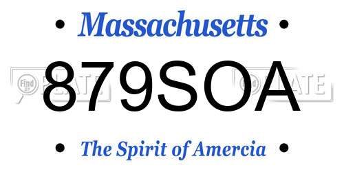 879SOA Massachusetts License Plate
