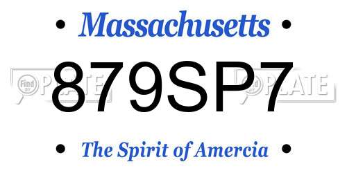 879SP7 Massachusetts License Plate