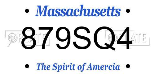 879SQ4 Massachusetts License Plate