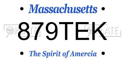 879TEK Massachusetts License Plate