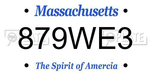 879WE3 Massachusetts License Plate