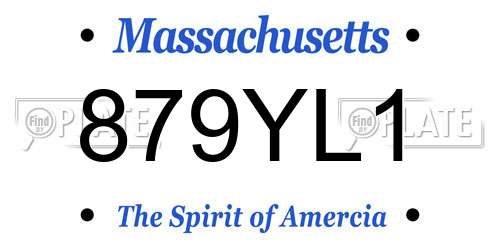 879YL1 Massachusetts License Plate